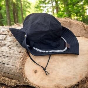 Travellers Men Sun Hat Side Snap Brim Boonie Bucket Safari Fishing Hiking Black